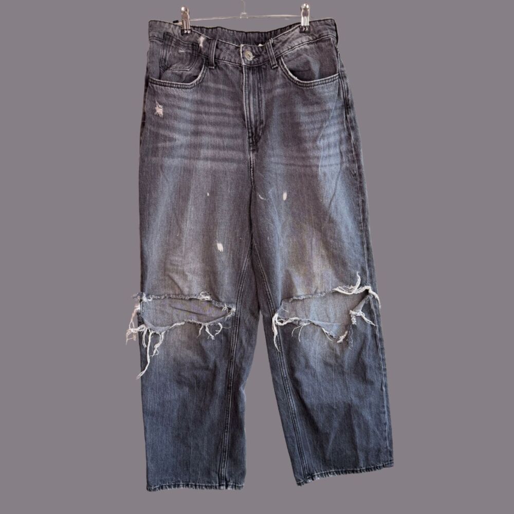 H&M Divided Wide Leg Distressed Jeans